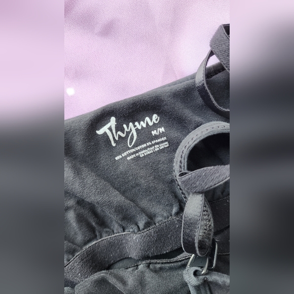 Thyme Maternity m 95% cotton 9% spandex tank top black - Picture 2 of 3